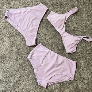 Arie Lavender Bikini Set Top w/ 2 Bottoms XL